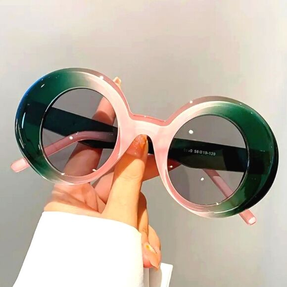 Oversized anti-reflective color block sunglassess - Picture 1 of 6
